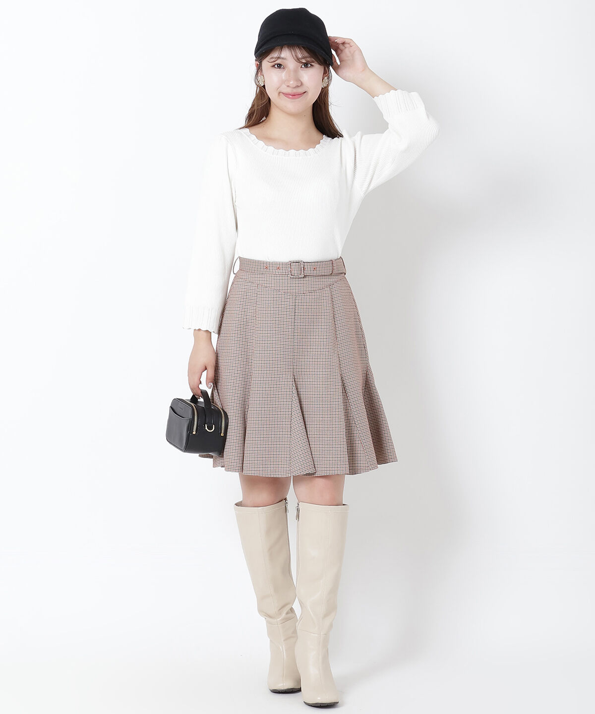 WILLSELECTION「グレンチェックフレアスカート」|フレア|