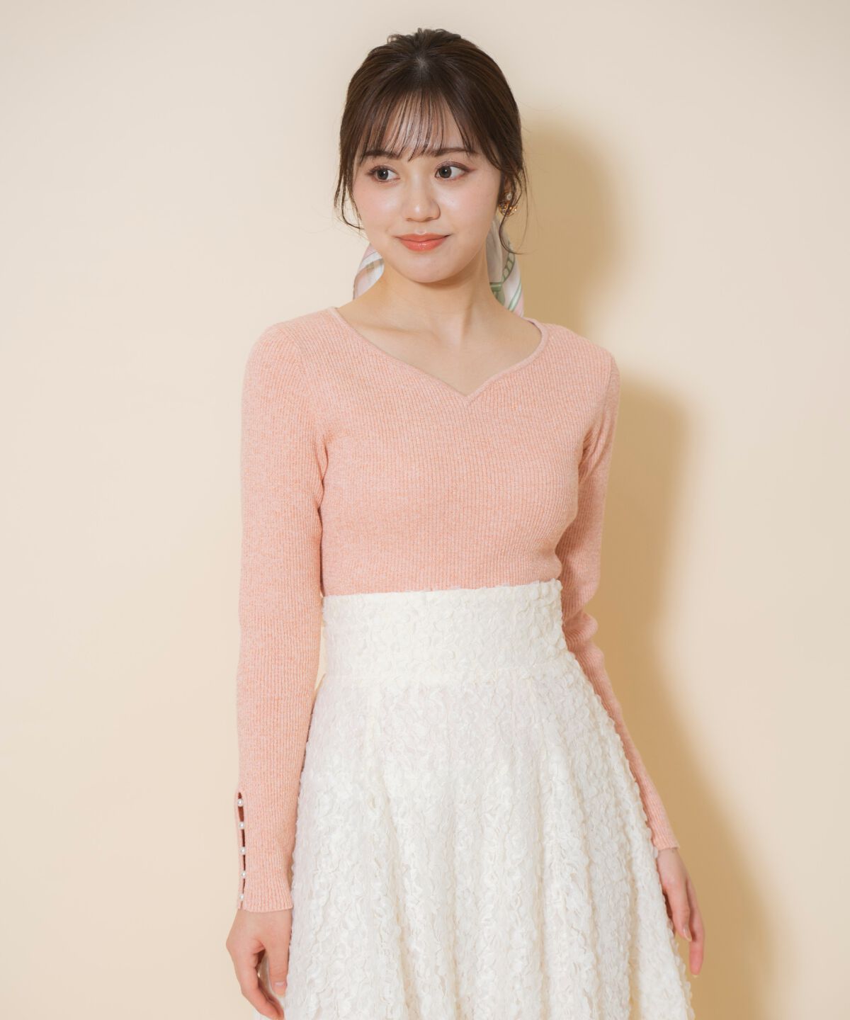 WILLSELECTION「ハートネックラメプルオーバー」|ニット・セーター|