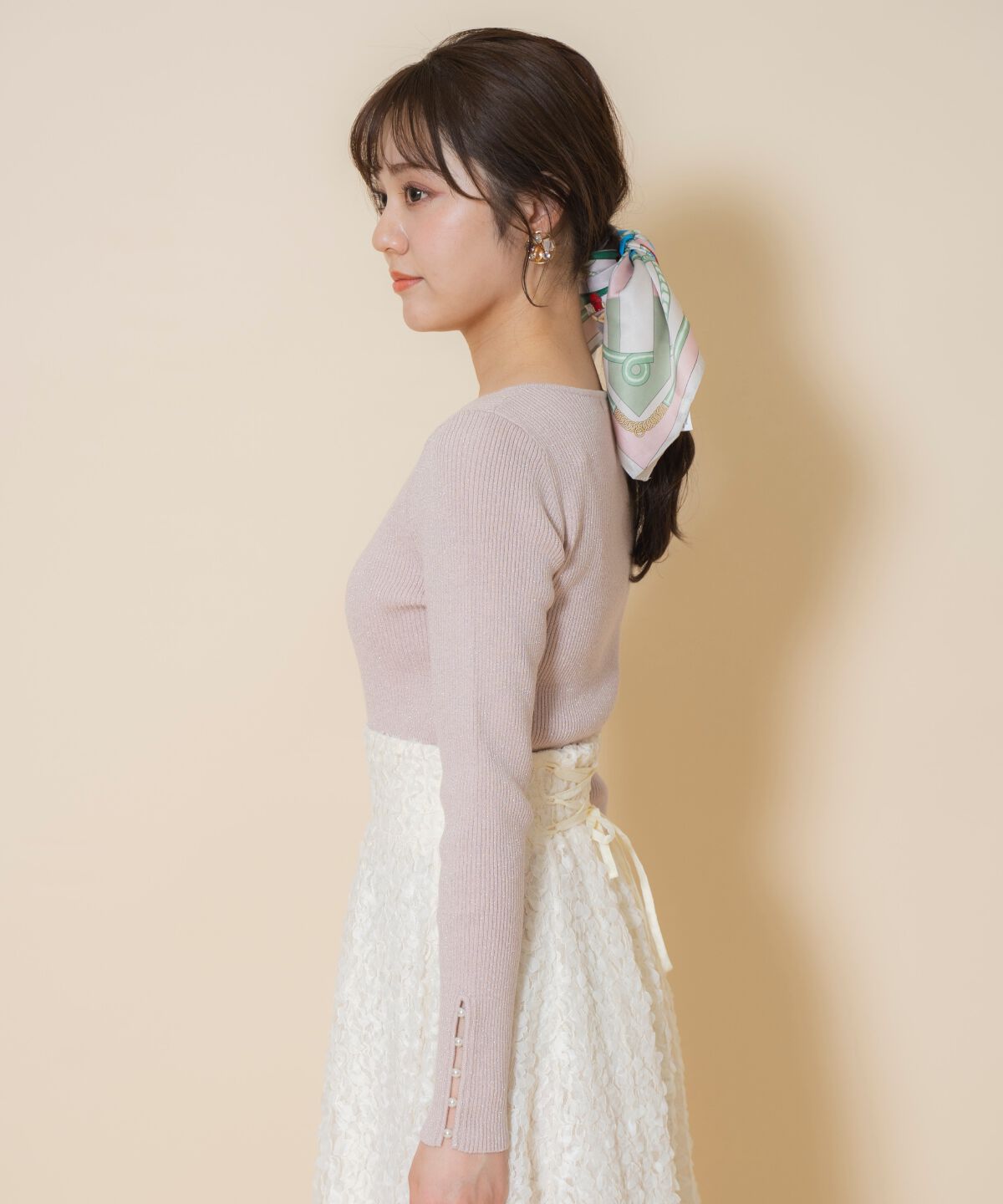 WILLSELECTION「ハートネックラメプルオーバー」|ニット・セーター|