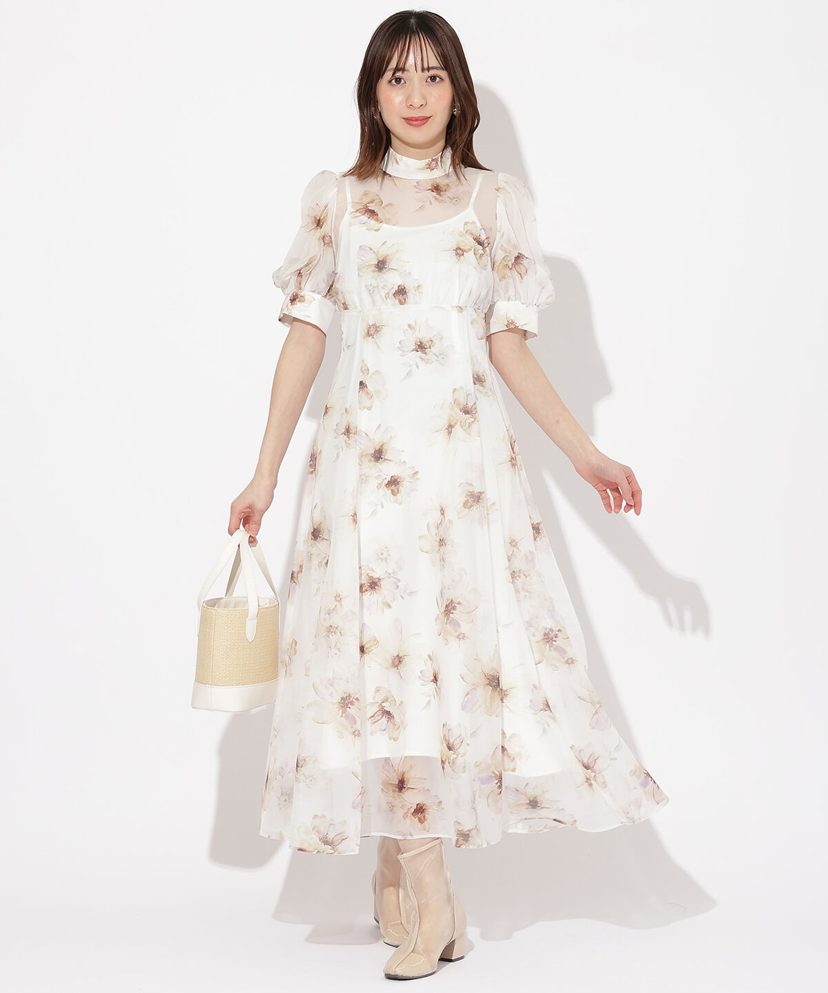 WILLSELECTION「オリジナルマーブルフラワーワンピース」|ワンピース|