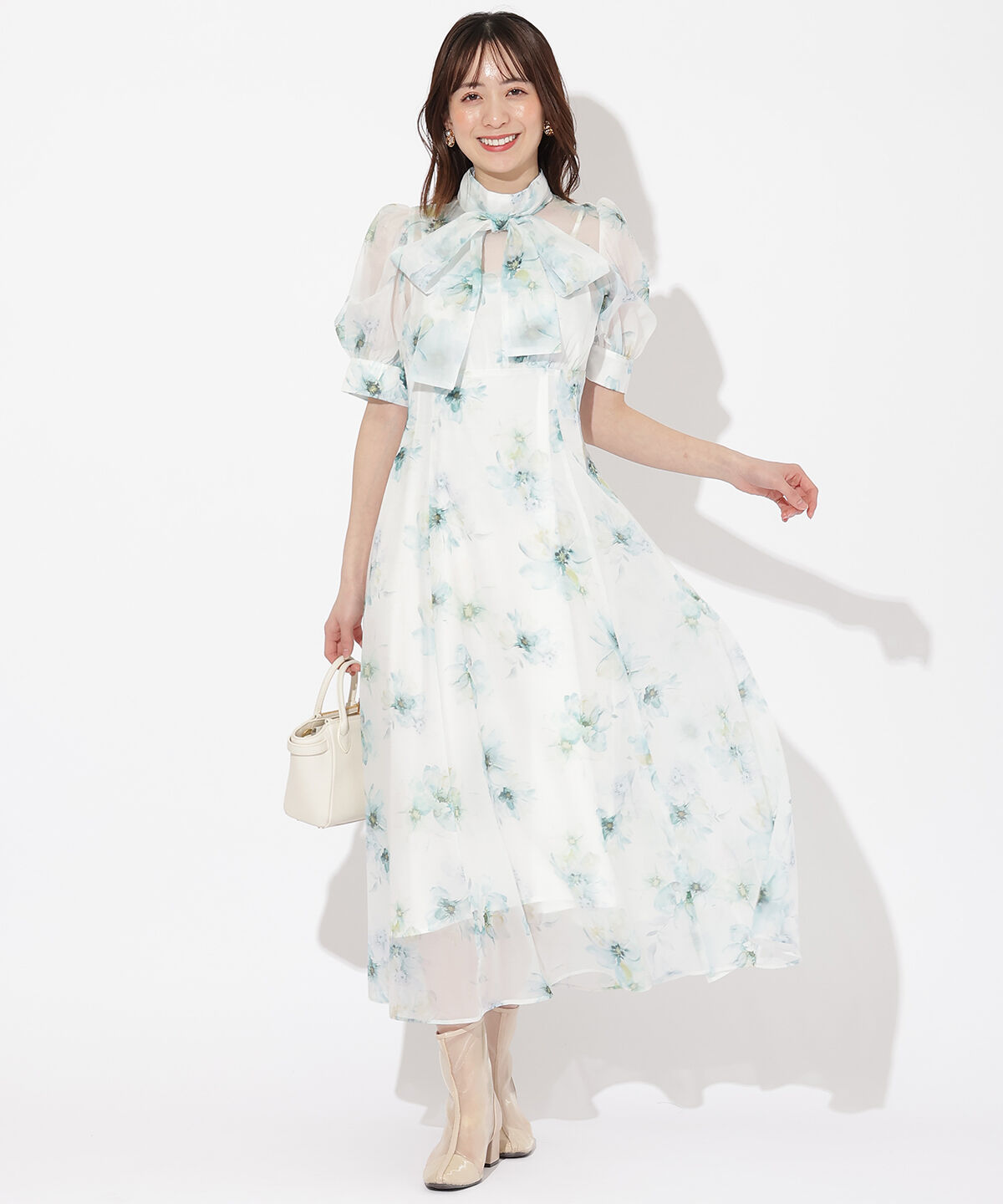 WILLSELECTION「オリジナルマーブルフラワーワンピース」|ワンピース|