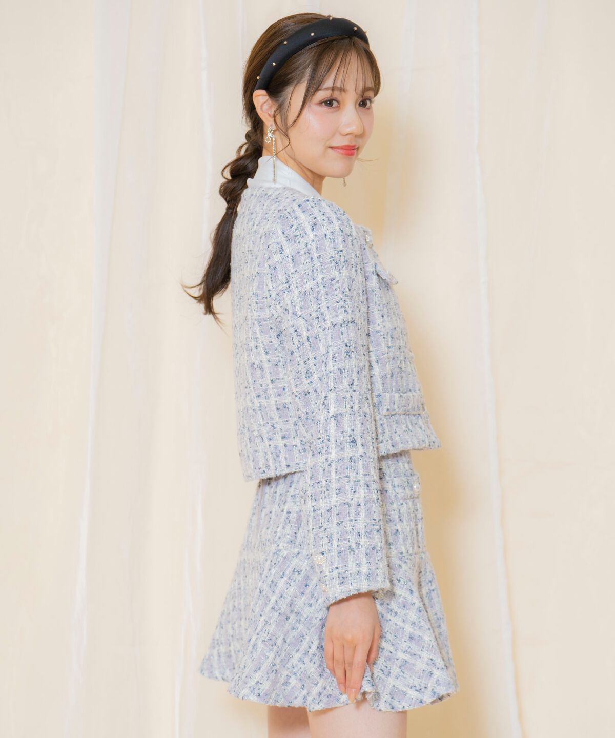 WILLSELECTION「MIXツイードノーカラージャケット」|ノーカラージャケット|