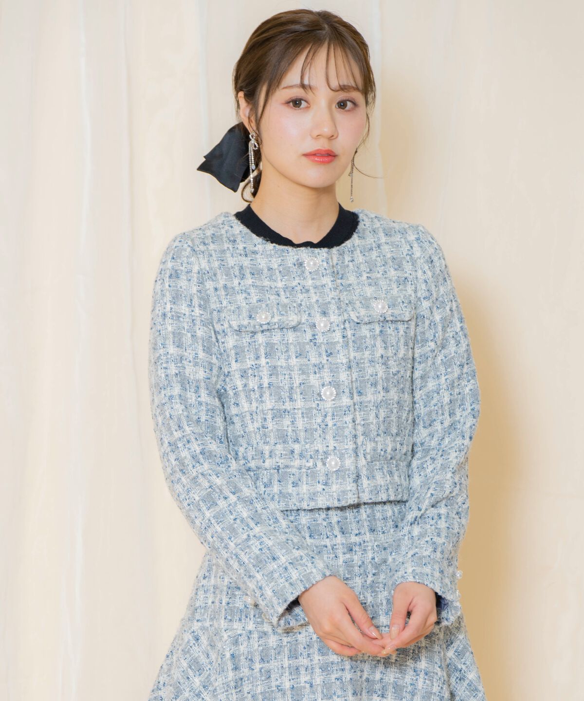 WILLSELECTION「MIXツイードノーカラージャケット」|ノーカラージャケット|