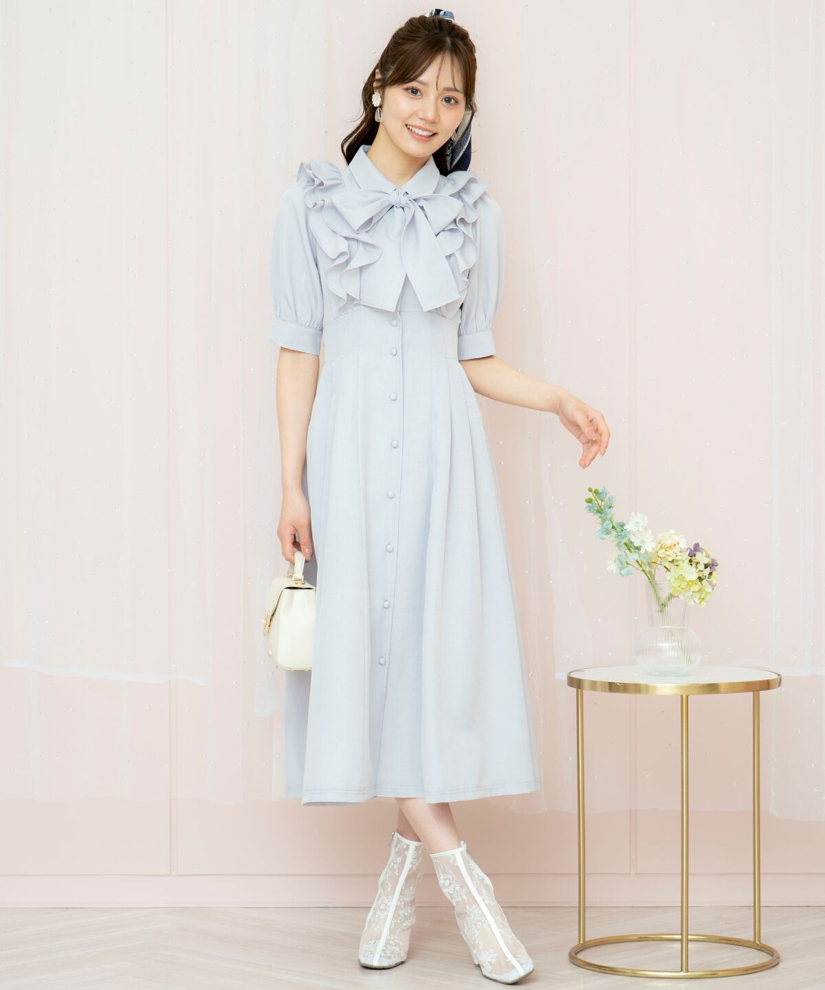 WILLSELECTION「ラッフルリボンタイシャツワンピース」|ワンピース|