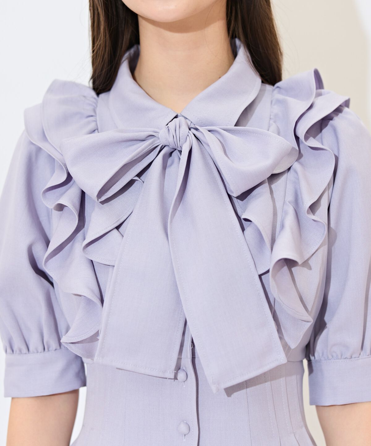 WILLSELECTION「ラッフルリボンタイシャツワンピース」|ワンピース|