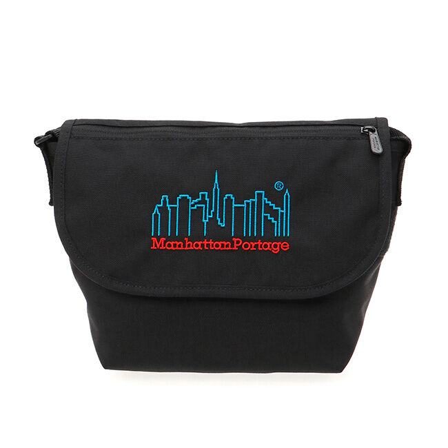 Manhattan Portage「Nylon Messenger Bag JR Flap Zipper Pocket 3D Embroidery Neon」|ショルダー・メッセンジャー|