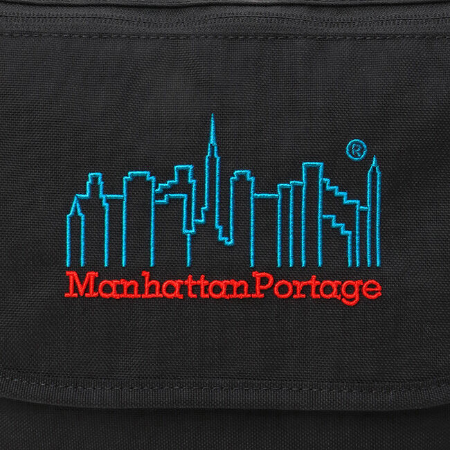 Manhattan Portage「Nylon Messenger Bag JR Flap Zipper Pocket 3D Embroidery Neon」|ショルダー・メッセンジャー|