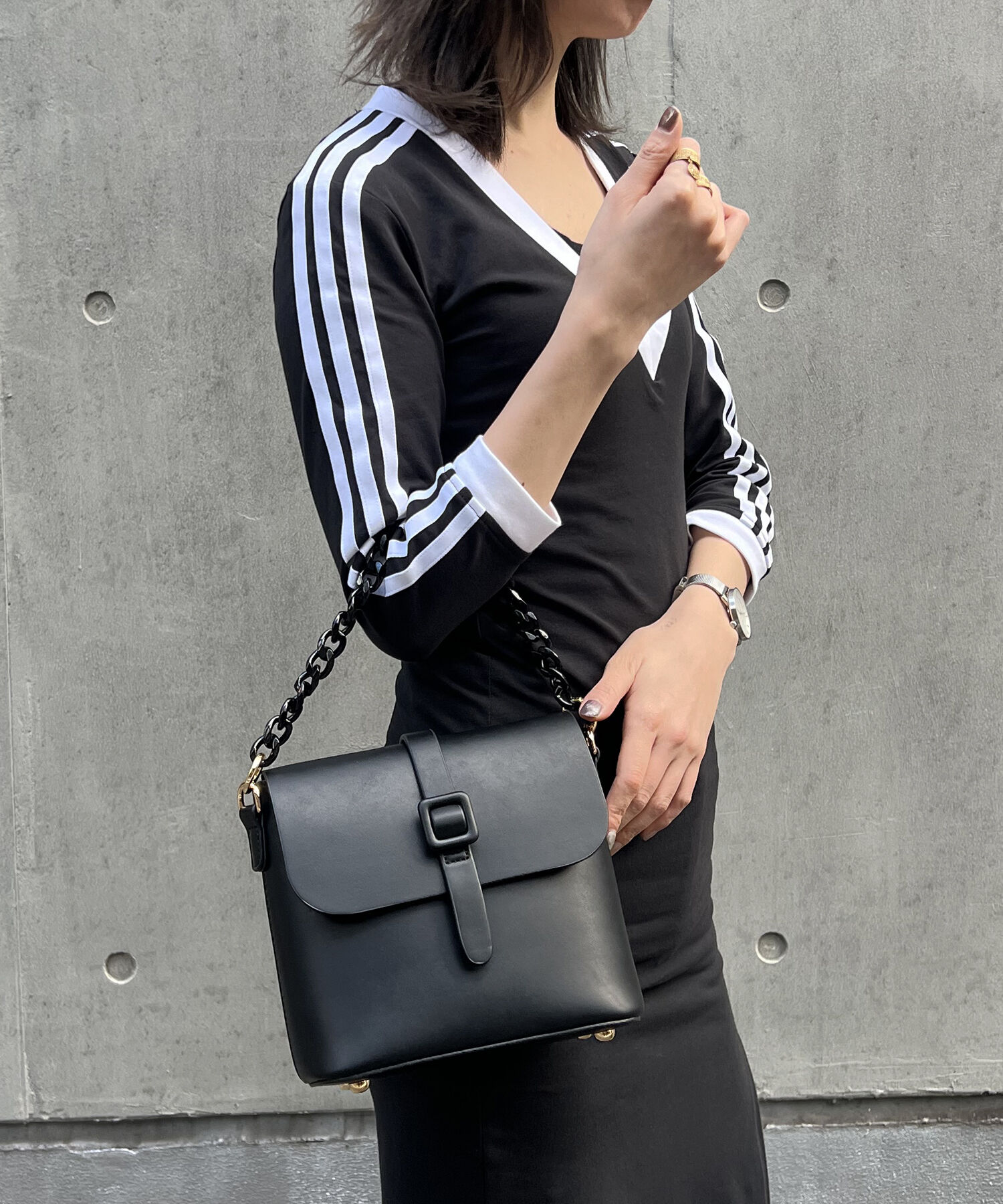 ORiental TRaffic「ベルトデザインショルダーバッグ/BA-226」|ショルダー・メッセンジャー|BLACK