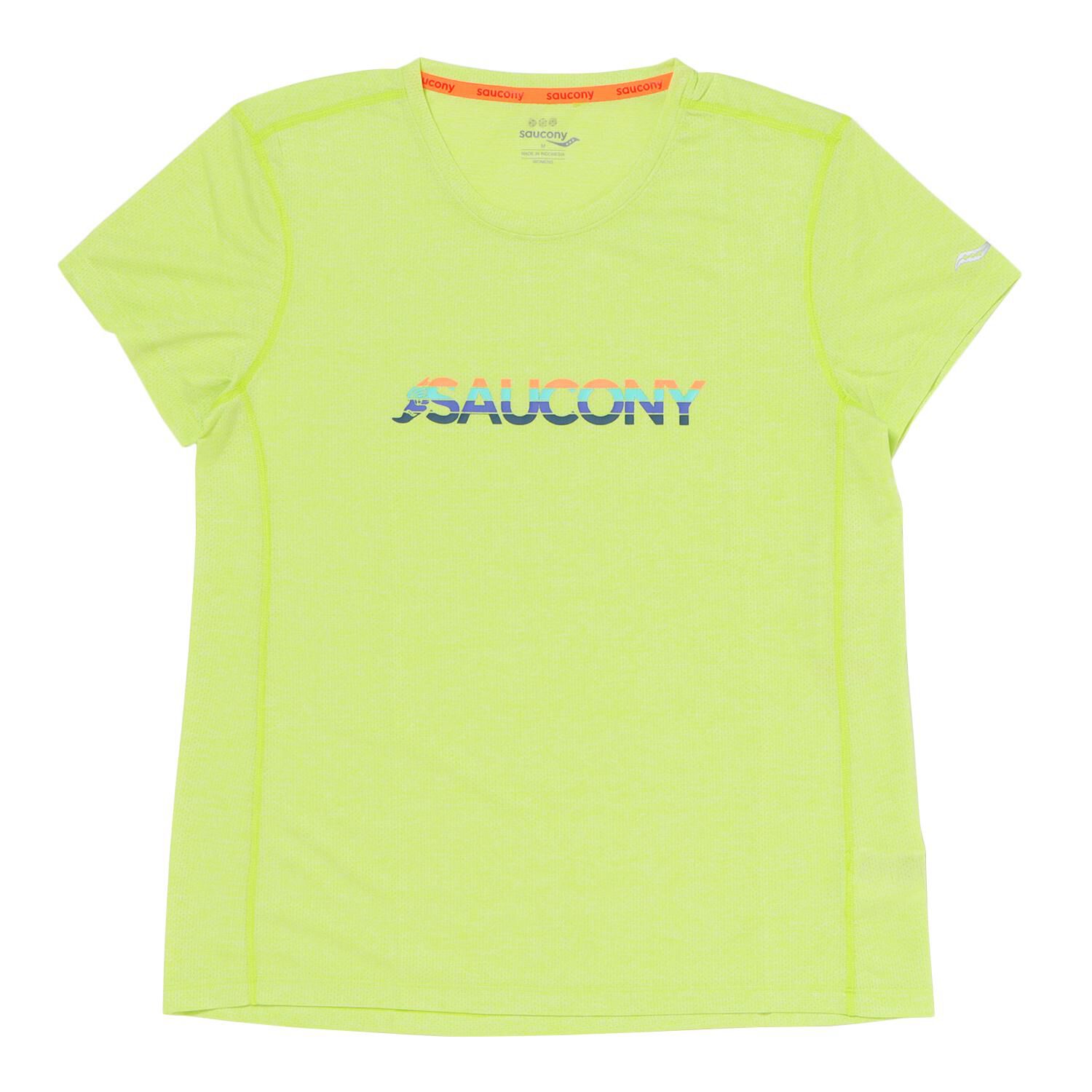 saucony「【SAUCONYｱﾊﾟﾚﾙ】W STOPWATCH GRAPHIC S/S」|Tシャツ・カットソー|グリーン