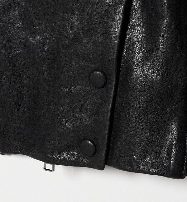 AEWEN MATOPH「＜AEWEN MATOPH＞リブカラーレザーブルゾン」|ライダースジャケット|