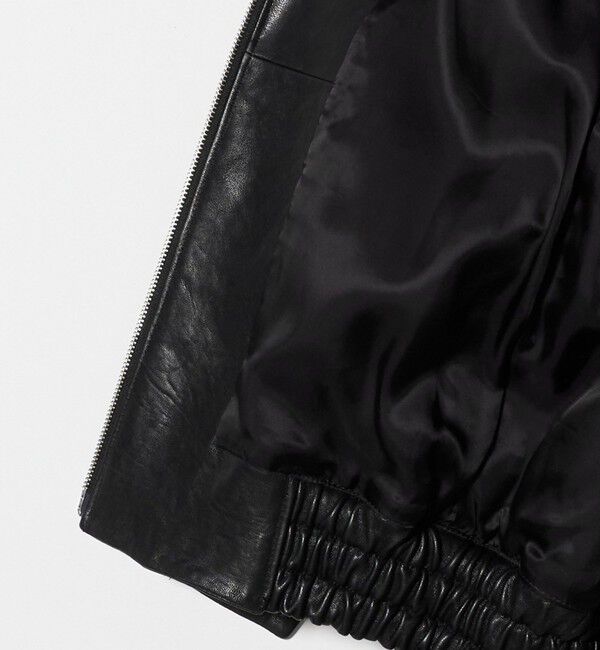 AEWEN MATOPH「＜AEWEN MATOPH＞リブカラーレザーブルゾン」|ライダースジャケット|