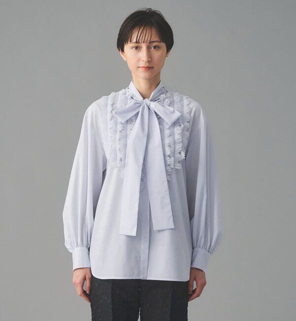 UNITED ARROWS「タックフリル ボウ ブラウス」|シャツ・ブラウス|