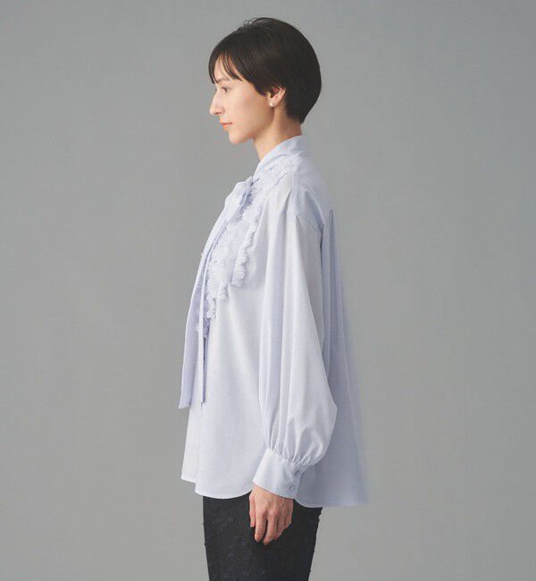 UNITED ARROWS「タックフリル ボウ ブラウス」|シャツ・ブラウス|