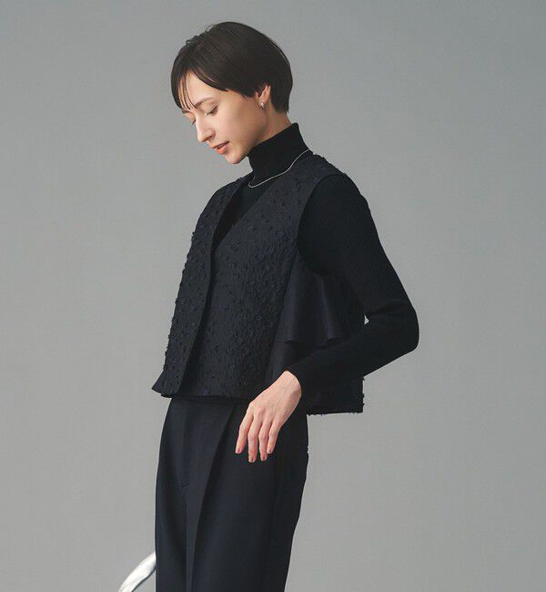 UNITED ARROWS「フラワー カットジャガード コンビ ベスト」|ベスト・ジレ|NAVY