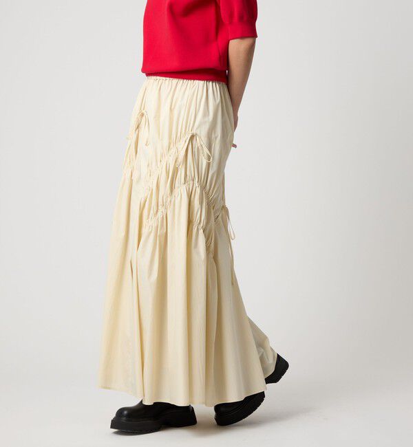 EMMEL REFINES「＜EMMEL REFINES＞EM ランダムギャザー リボン スカート」|スカート|