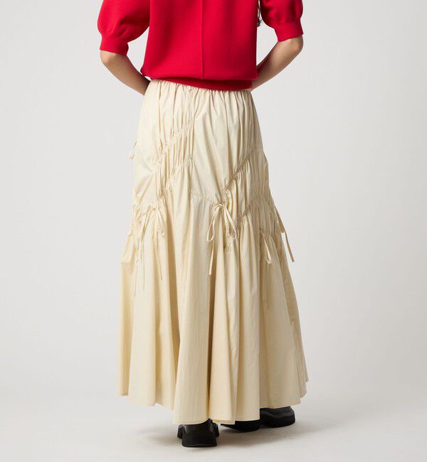 EMMEL REFINES「＜EMMEL REFINES＞EM ランダムギャザー リボン スカート」|スカート|