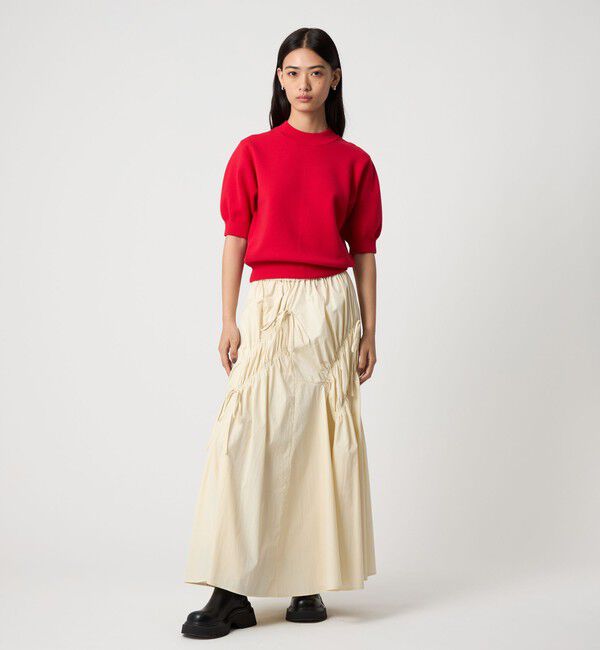 EMMEL REFINES「＜EMMEL REFINES＞EM ランダムギャザー リボン スカート」|スカート|