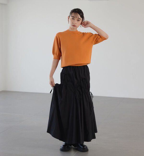 EMMEL REFINES「＜EMMEL REFINES＞EM ランダムギャザー リボン スカート」|スカート|