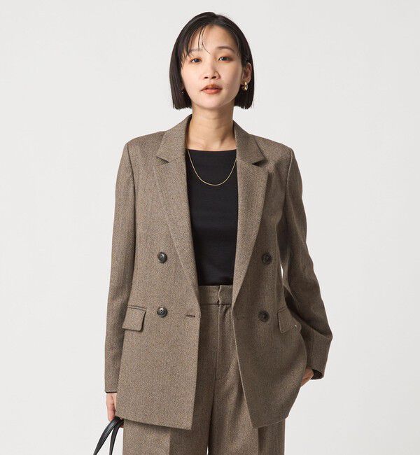 UNITED ARROWS green label relaxing「ホームスパン ダブル ジャケット ストレッチ」|テーラードジャケット|