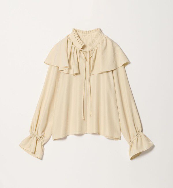 EMMEL REFINES「＜EMMEL REFINES＞EM フィブリルサテン ネックタック フリル ブラウス」|シャツ・ブラウス|