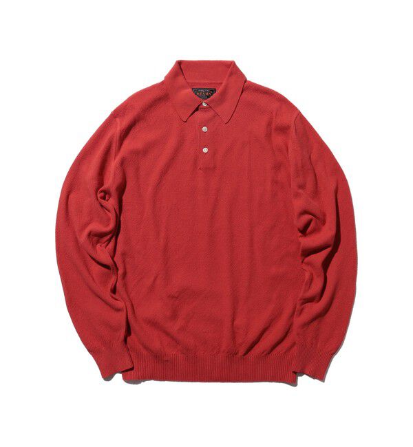 BEAMS PLUS「Knit Polo Pique 14G」|ポロシャツ|RED