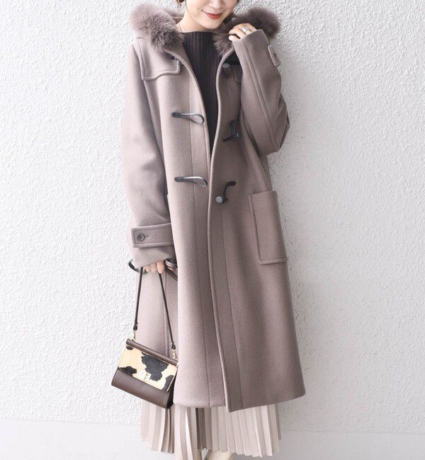 SHIPS for women「ファーダッフルコート◇」|ダッフルコート|カーキ