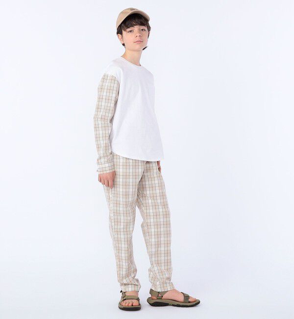 SHIPS KIDS「SHIPS KIDS:145～160cm / チェックシャツ コンビ カットソー」|Tシャツ・カットソー|