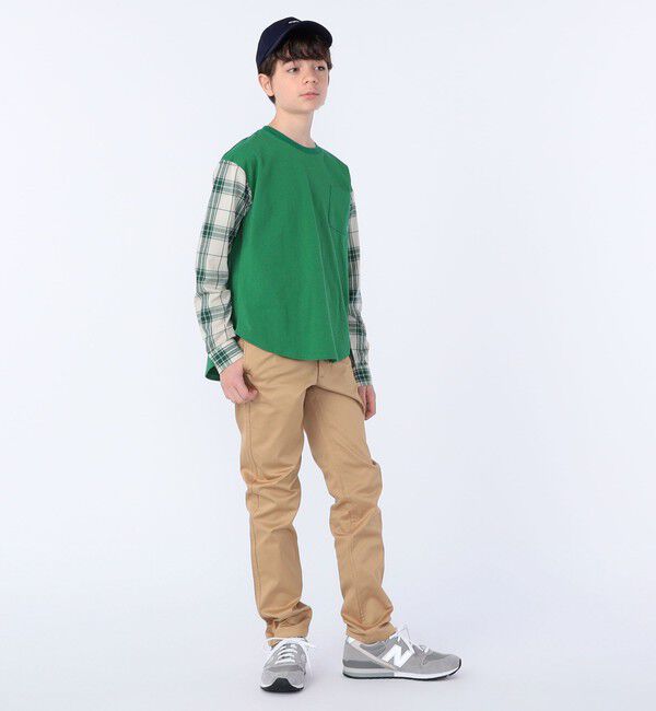 SHIPS KIDS「SHIPS KIDS:145～160cm / チェックシャツ コンビ カットソー」|Tシャツ・カットソー|