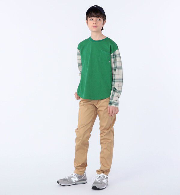 SHIPS KIDS「SHIPS KIDS:145～160cm / チェックシャツ コンビ カットソー」|Tシャツ・カットソー|