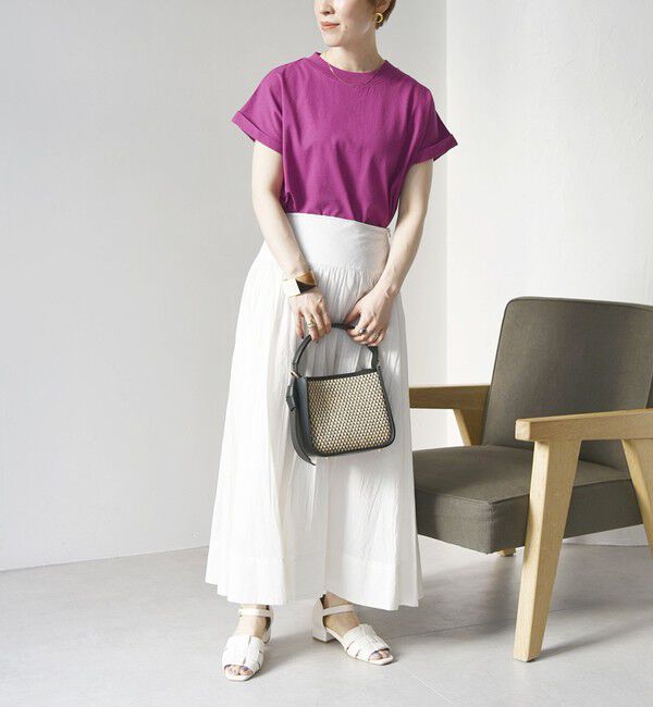 SHIPS any「SHIPS any:〈抗菌防臭/洗濯機可能〉USAコットン フレンチスリーブ TEE」|Tシャツ・カットソー|