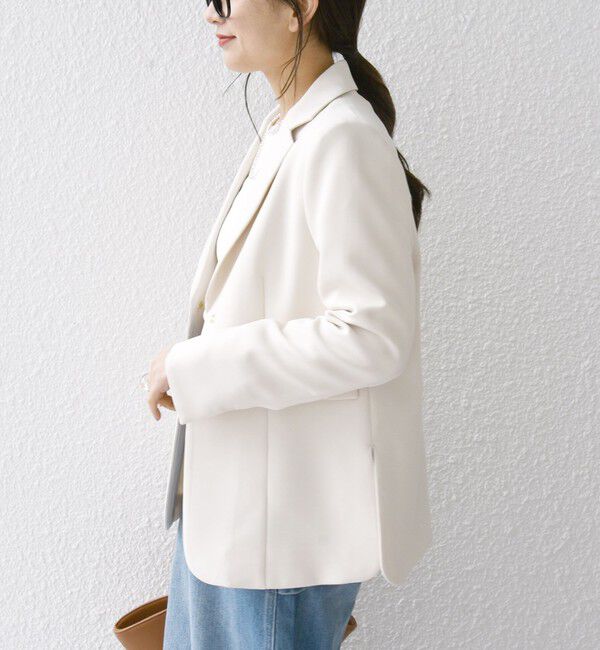 SHIPS any「SHIPS any:〈洗濯機可能〉ダブルクロス テーラード ジャケット［NAVY BLUE］」|テーラードジャケット|