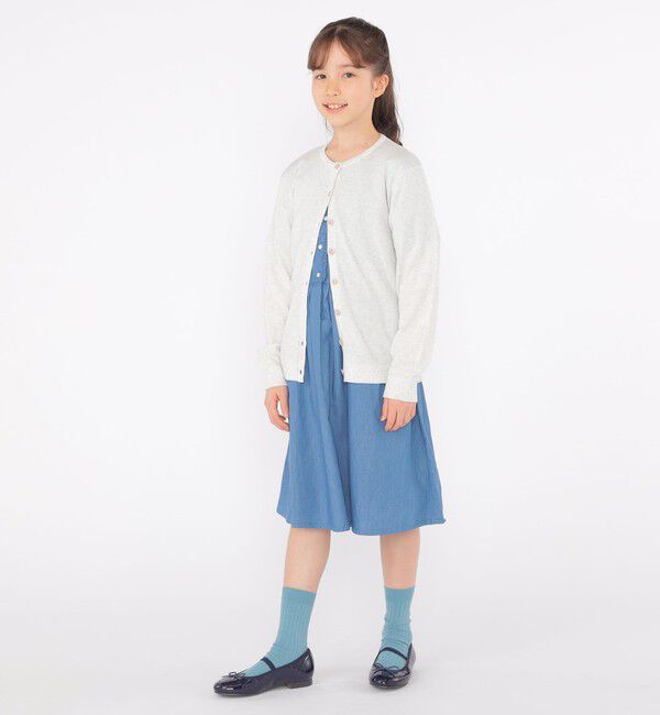SHIPS KIDS「SHIPS KIDS:140～150cm / ダンガリー 半袖 ワンピース」|ワンピース|