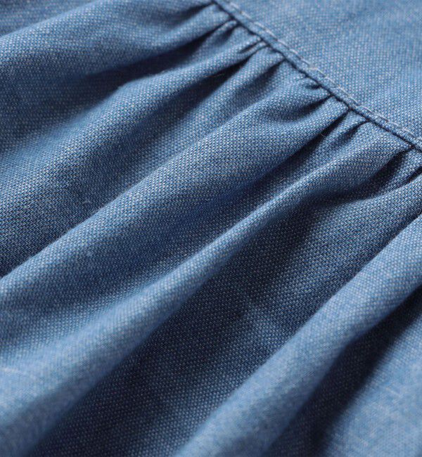 SHIPS KIDS「SHIPS KIDS:140～150cm / ダンガリー 半袖 ワンピース」|ワンピース|