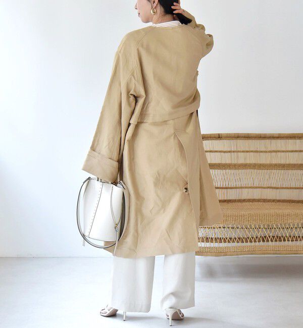 quaranciel「quaranciel:〈手洗い可能〉コットン リネン ダブル オーバー コート」|その他|