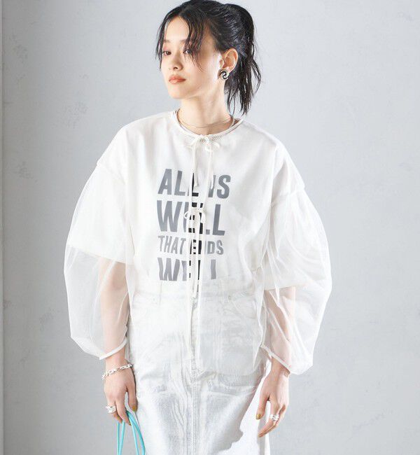 SHIPS for women「〈手洗い可能〉ソフト チュール 袖 ボリューム 2WAY ブラウス◇」|シャツ・ブラウス|