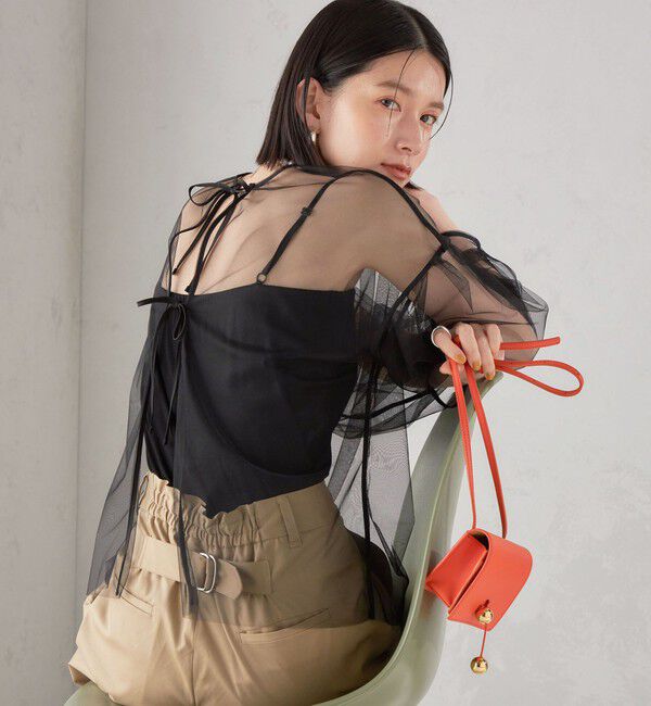 SHIPS for women「〈手洗い可能〉ソフト チュール 袖 ボリューム 2WAY ブラウス◇」|シャツ・ブラウス|