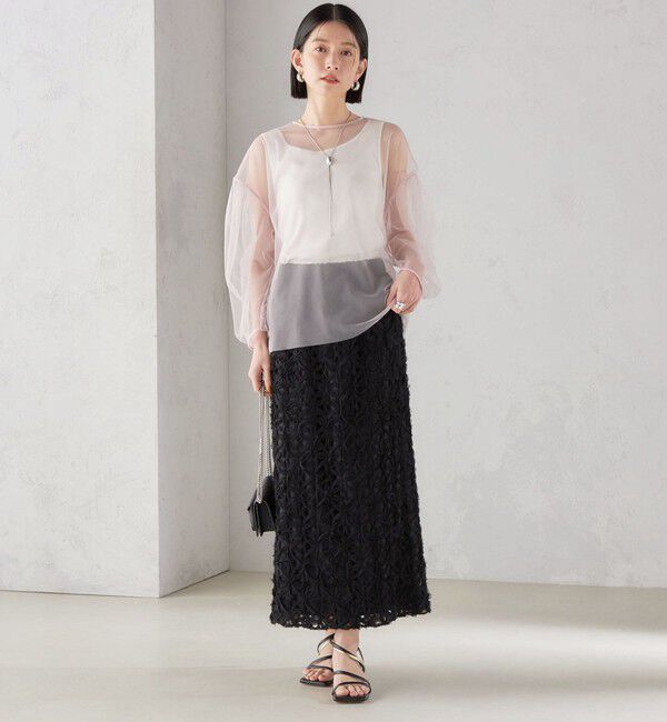 SHIPS for women「〈手洗い可能〉ソフト チュール 袖 ボリューム 2WAY ブラウス◇」|シャツ・ブラウス|