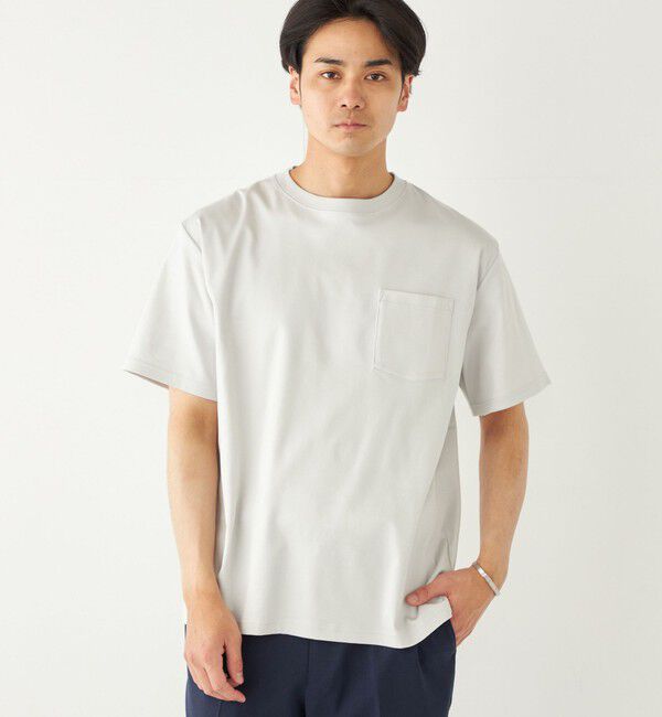 SHIPS Colors 「SHIPS Colors:シルケット コットン クルーネック ポケット Tシャツ◇」|Tシャツ・カットソー|ライトグレー