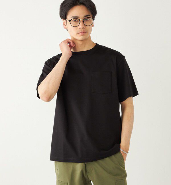 SHIPS Colors 「SHIPS Colors:シルケット コットン クルーネック ポケット Tシャツ◇」|Tシャツ・カットソー|ブラック