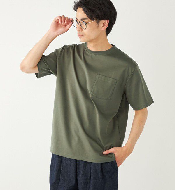 SHIPS Colors 「SHIPS Colors:シルケット コットン クルーネック ポケット Tシャツ◇」|Tシャツ・カットソー|