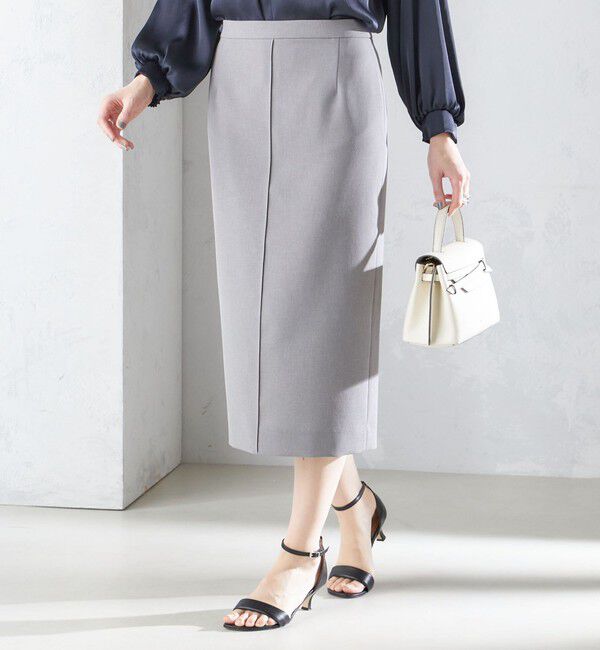 SHIPS for women「〈手洗い可能／撥水加工／接触冷感〉フロント ステッチ タイト スカート（セットアップ対応）」|スカート|