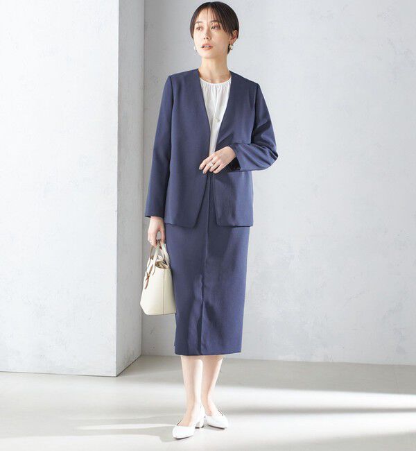 SHIPS for women「〈手洗い可能／撥水加工／接触冷感〉フロント ステッチ タイト スカート（セットアップ対応）」|スカート|