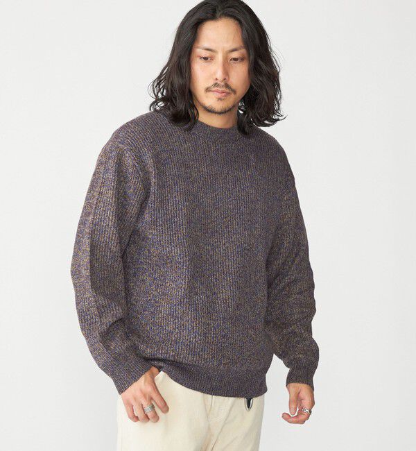 SHIPS「SHIPS:〈手洗い可能〉メランジ 畦編み クルーネック ニット」|ニット・セーター|