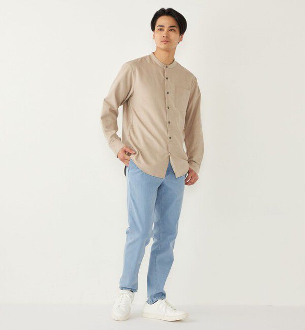 SHIPS Colors 「SHIPS Colors:〈洗濯機可能〉フェイクスエード(ポリエステル) バンドカラー シャツ」|シャツ・ブラウス|