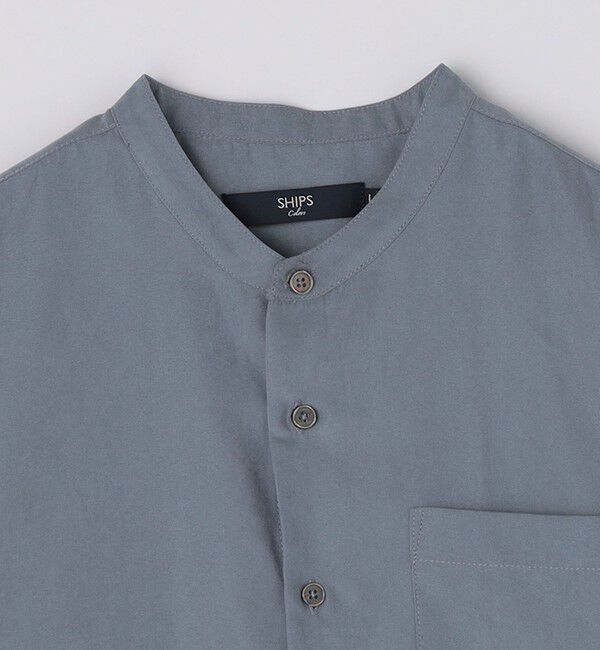 SHIPS Colors 「SHIPS Colors:〈洗濯機可能〉フェイクスエード(ポリエステル) バンドカラー シャツ」|シャツ・ブラウス|