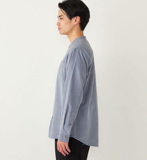 SHIPS Colors 「SHIPS Colors:〈洗濯機可能〉フェイクスエード(ポリエステル) バンドカラー シャツ」|シャツ・ブラウス|