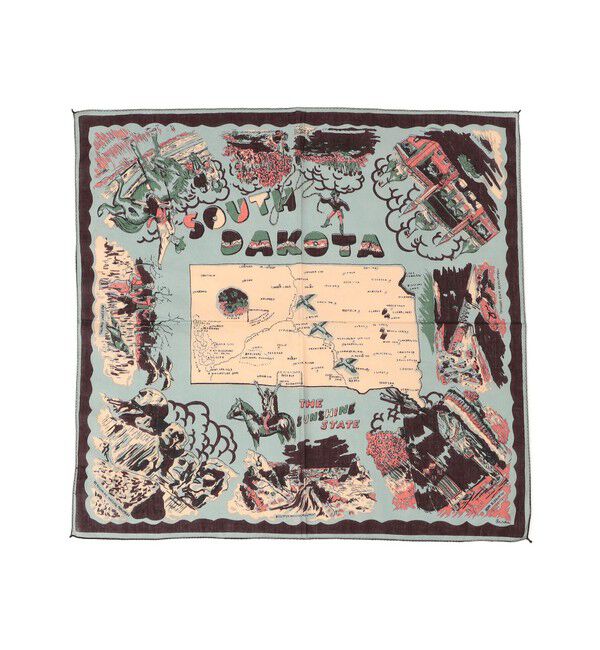 SHIPS any「BINDU: マップ バンダナ 25SS」|バンダナ・スカーフ|ワイン