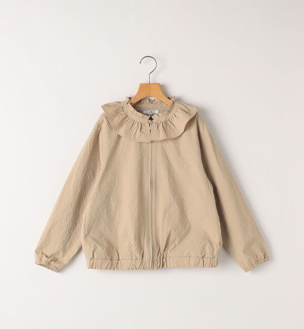 SHIPS KIDS「SHIPS KIDS:140～150cm /〈UVカット/洗濯機可能〉フリル パーカ」|ブルゾン・スタジャン|ベージュ系
