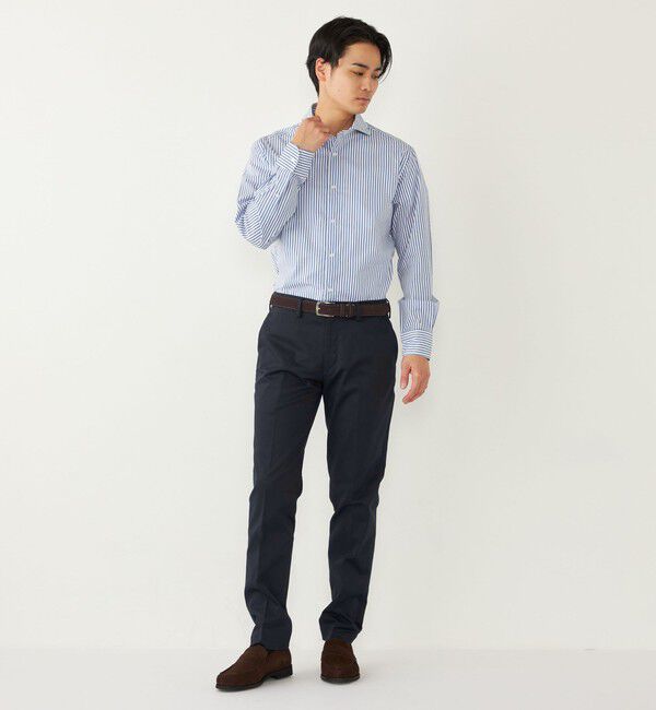 SHIPS Colors 「SHIPS Colors:ストライプ ワイドカラー ロングスリーブ シャツ」|シャツ・ブラウス|