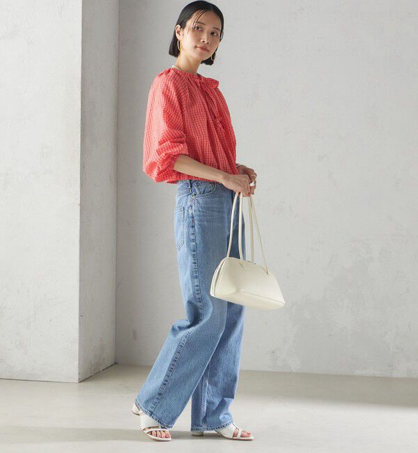 SHIPS for women「〈手洗い可能〉DEVEAUX サッカー チェック リボン ブラウス」|シャツ・ブラウス|